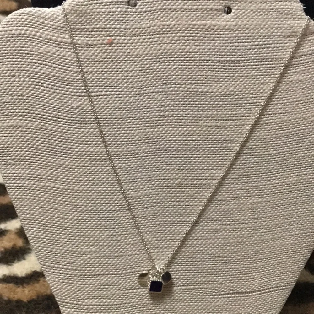 Express silver necklace with purple and silver charms NWT - Picture 2 of 6